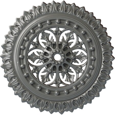 Ekena Millwork Sellek Ceiling Medallion (Fits Canopies up to 1 1/8"), 18 1/2"OD x 7/8"ID x 1 1/2"P, Silver CM18SKSLS